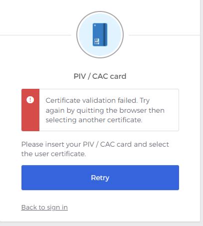 cannot access smart card certificate|smart card certificate validation failed.